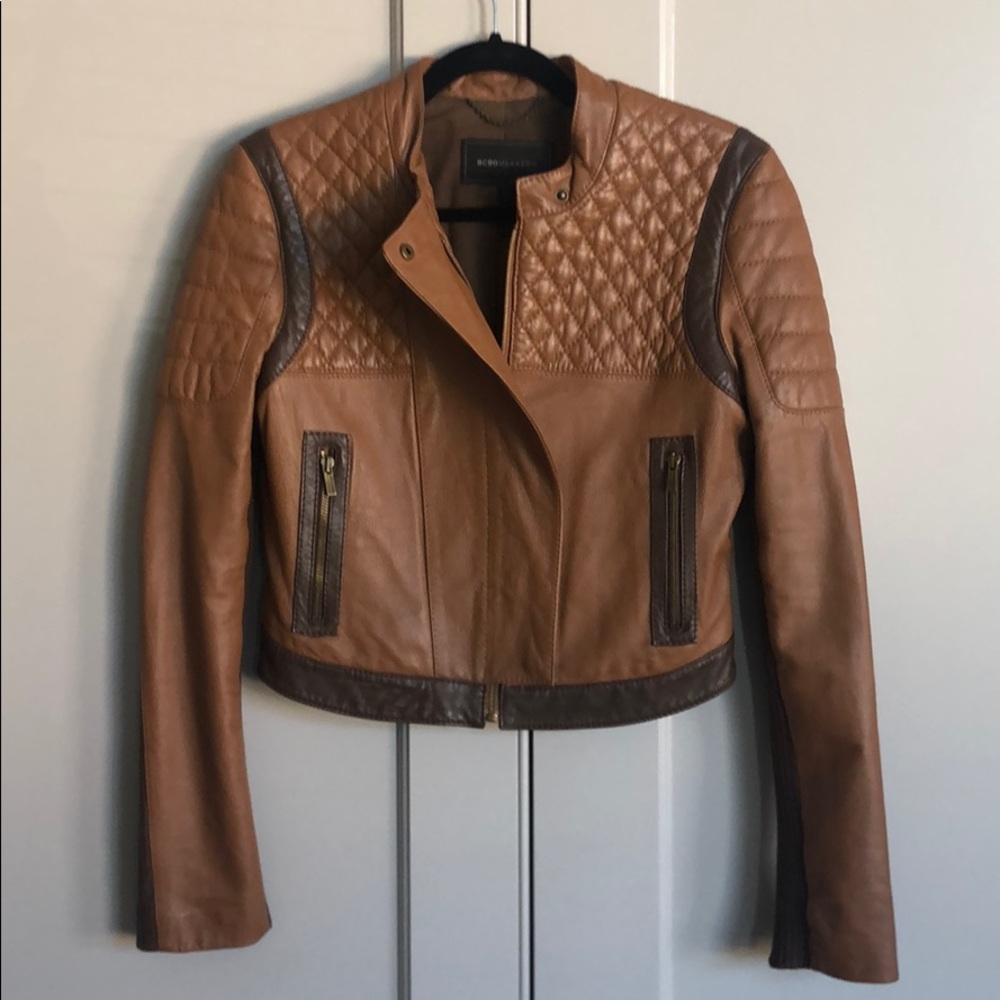 BCBGMAXAZRIA - quilted genuine leather jacket